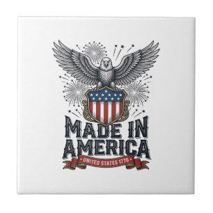 Patriotischer Adler Made in America Vintage Fliese