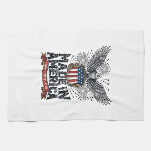 Patriotischer Adler Made in America Vintage Geschirrtuch