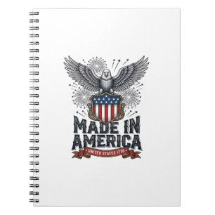 Patriotischer Adler Made in America Vintage Notizblock