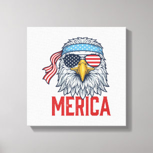 Patriotischer Adler Merica Vintage Gravur Shirt De Leinwanddruck