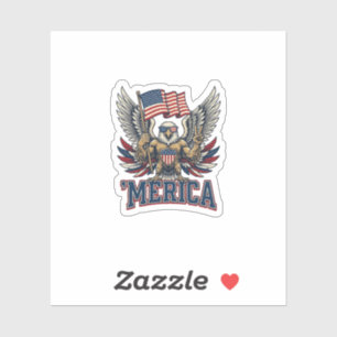 Patriotischer Adler Merica Vintage Vektor-Shirt-De Aufkleber
