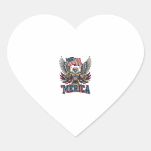 Patriotischer Adler Merica Vintage Vektor-Shirt-De Herz-Aufkleber