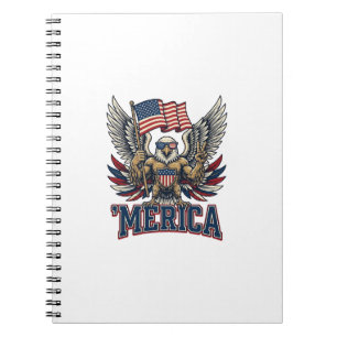 Patriotischer Adler Merica Vintage Vektor-Shirt-De Notizblock