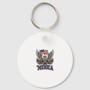 Patriotischer Adler Merica Vintage Vektor-Shirt-De Schlüsselanhänger