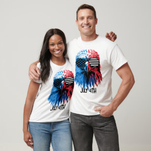 Patriotischer Adler mit amerikanischer Fahne-Sonne T-Shirt