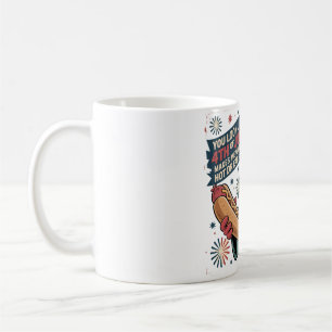 Patriotischer Adler mit Hot Dog Funny Art Kaffeetasse