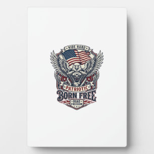 Patriotischer Adler Motorrad Freiheit Patriot  Fotoplatte