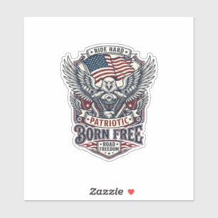 Patriotischer Adler Motorradfahrer Straßenfreiheit Aufkleber