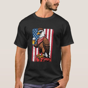 Patriotischer Adler-Mullet-Bier-USA-4.-Juli-Americ T-Shirt