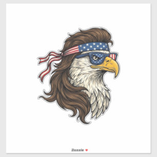 Patriotischer Adler-Mullet im Vintage-Stil Vektor  Aufkleber