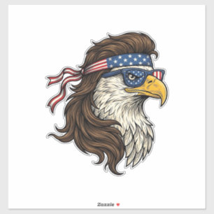 Patriotischer Adler-Mullet im Vintage-Stil Vektor  Aufkleber