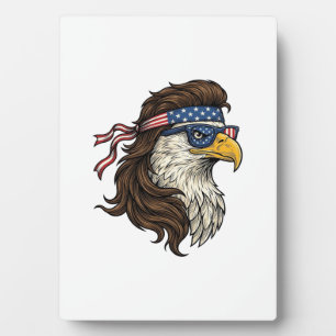 Patriotischer Adler-Mullet im Vintage-Stil Vektor  Fotoplatte