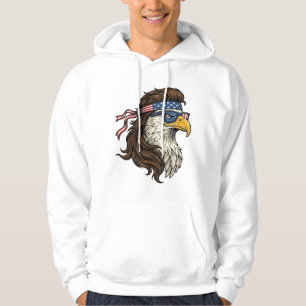 Patriotischer Adler-Mullet im Vintage-Stil Vektor Hoodie