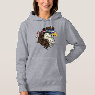 Patriotischer Adler-Mullet im Vintage-Stil Vektor Hoodie