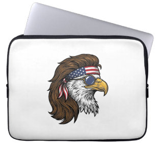 Patriotischer Adler-Mullet im Vintage-Stil Vektor  Laptopschutzhülle
