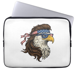 Patriotischer Adler-Mullet im Vintage-Stil Vektor  Laptopschutzhülle