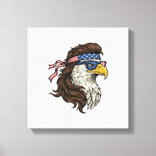 Patriotischer Adler-Mullet im Vintage-Stil Vektor Leinwanddruck