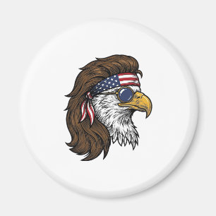 Patriotischer Adler-Mullet im Vintage-Stil Vektor  Magnet