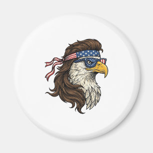 Patriotischer Adler-Mullet im Vintage-Stil Vektor  Magnet
