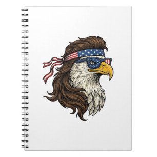 Patriotischer Adler-Mullet im Vintage-Stil Vektor Notizblock