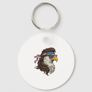 Patriotischer Adler-Mullet im Vintage-Stil Vektor  Schlüsselanhänger
