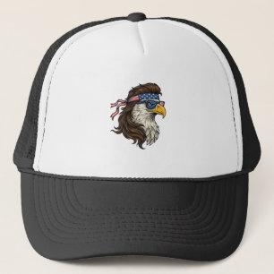 Patriotischer Adler-Mullet im Vintage-Stil Vektor Truckerkappe