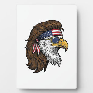 Patriotischer Adler-Mullet-Vintage-Stichvektor De Fotoplatte