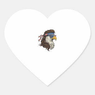 Patriotischer Adler-Mullet-Vintage-Stichvektor De Herz-Aufkleber