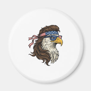 Patriotischer Adler-Mullet-Vintage-Stichvektor De Magnet