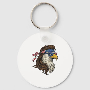 Patriotischer Adler-Mullet-Vintage-Stichvektor De Schlüsselanhänger