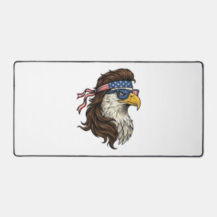 Patriotischer Adler-Mullet-Vintage-Stichvektor De Schreibtischunterlage