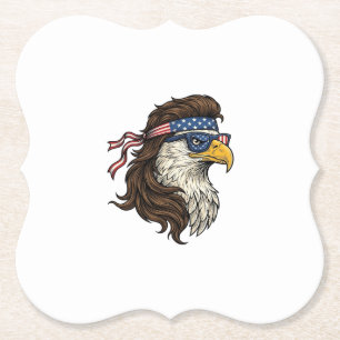 Patriotischer Adler-Mullet-Vintage-Stichvektor De Untersetzer