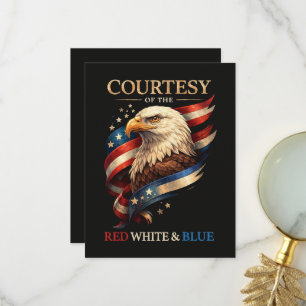 Patriotischer Adler Rot Weiß und Blau Vintage  Dankeskarte