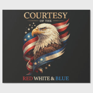 Patriotischer Adler Rot Weiß und Blau Vintage  Geschenkpapier