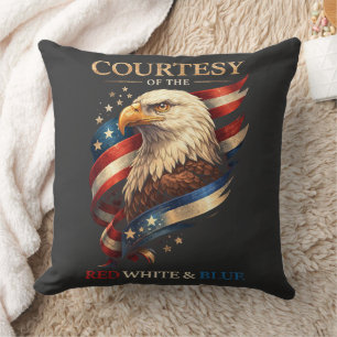 Patriotischer Adler Rot Weiß und Blau Vintage Kissen