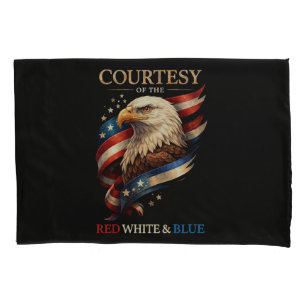 Patriotischer Adler Rot Weiß und Blau Vintage  Kissenbezug