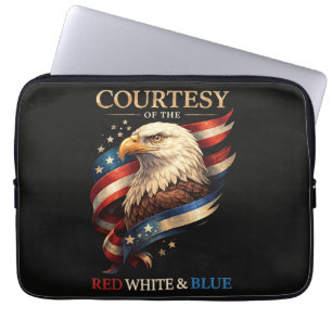 Patriotischer Adler Rot Weiß und Blau Vintage Laptopschutzhülle