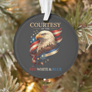 Patriotischer Adler Rot Weiß und Blau Vintage  Ornament