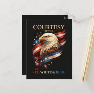Patriotischer Adler Rot Weiß und Blau Vintage  Postkarte