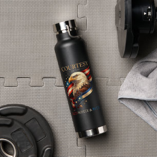 Patriotischer Adler Rot Weiß und Blau Vintage Trinkflasche