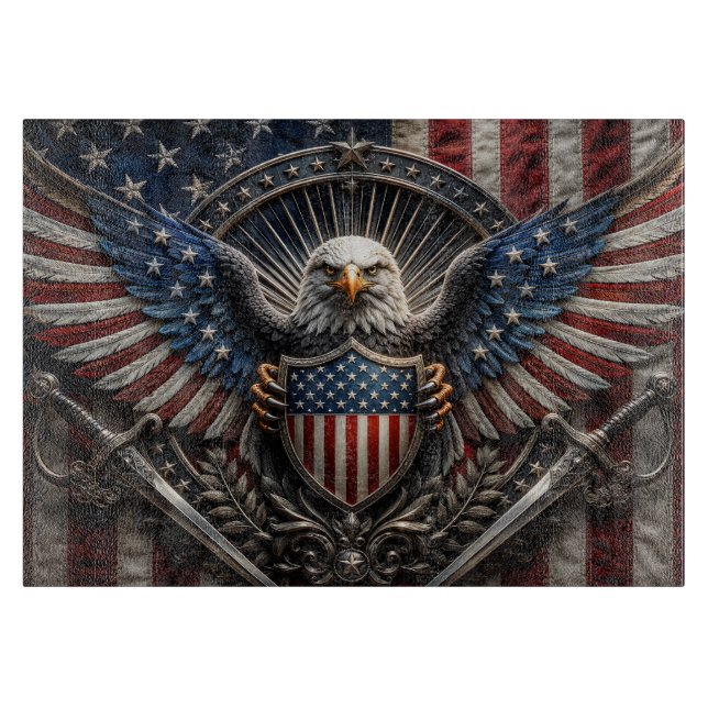 Patriotischer Adler  Schneidebrett (Vorderseite)