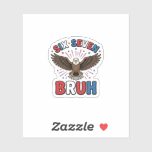 Patriotischer Adler Sechs Sieben Bruh Vektordesign Aufkleber