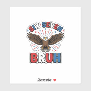 Patriotischer Adler Sechs Sieben Bruh Vektordesign Aufkleber