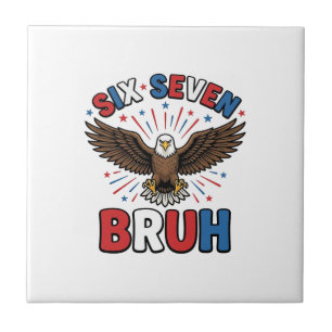 Patriotischer Adler Sechs Sieben Bruh Vektordesign Fliese