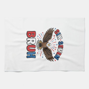 Patriotischer Adler Sechs Sieben Bruh Vektordesign Geschirrtuch