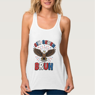 Patriotischer Adler Sechs Sieben Bruh Vektordesign Tank Top