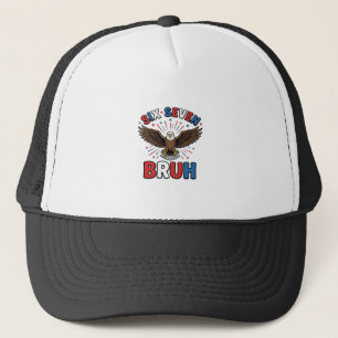Patriotischer Adler Sechs Sieben Bruh Vektordesign Truckerkappe