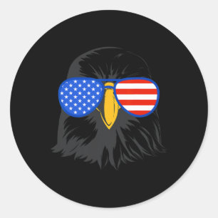 Patriotischer Adler Sonnenbrille 4. Juli USA Ameri Runder Aufkleber