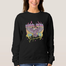 Patriotischer Adler-Sonnenuntergang im Stil der 70 Sweatshirt