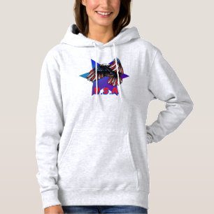 Patriotischer Adler-Sternen-Ausbruch Hoodie